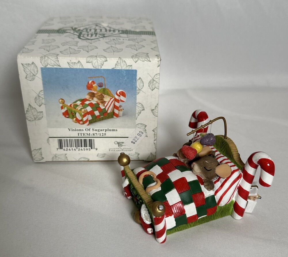 Charming Tails ~ Visions of Sugarplums ~ 87/125 Snuggled in Bed Fitz and Floyd